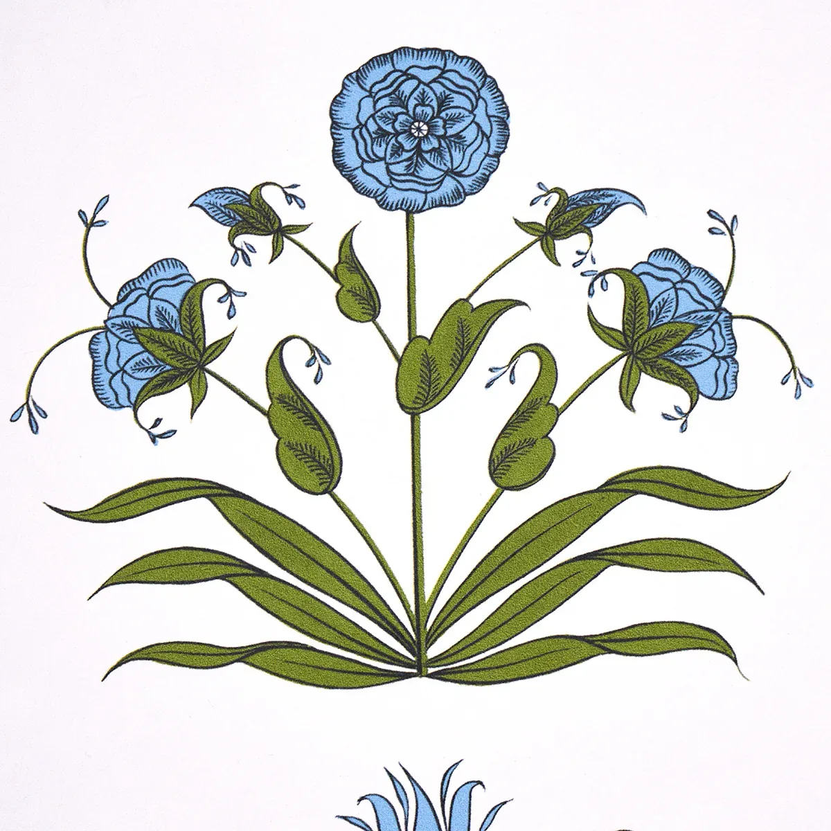 POPPY STRIPES - BLUE Schumacher Wallpaper | Wallpaper Twins POPPY STRIPES BLUE Schumacher Wallpaper wallpaper - SKU 5014451