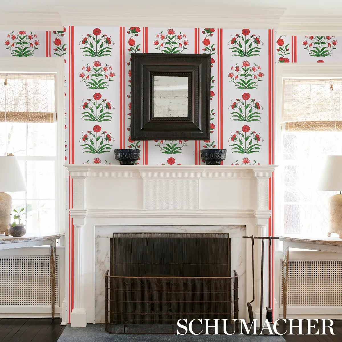 POPPY STRIPES RED Schumacher Wallpaper wallpaper - SKU 5014450