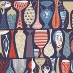 POTTERY - NAVY AND RED Schumacher Wallpaper | Wallpaper Twin POTTERY NAVY AND RED Schumacher Wallpaper wallpaper - SKU 1760