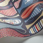 POTTERY - NAVY AND RED Schumacher Wallpaper | Wallpaper Twin POTTERY NAVY AND RED Schumacher Wallpaper wallpaper - SKU 1760