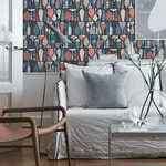 POTTERY - NAVY AND RED Schumacher Wallpaper | Wallpaper Twin POTTERY NAVY AND RED Schumacher Wallpaper wallpaper - SKU 1760