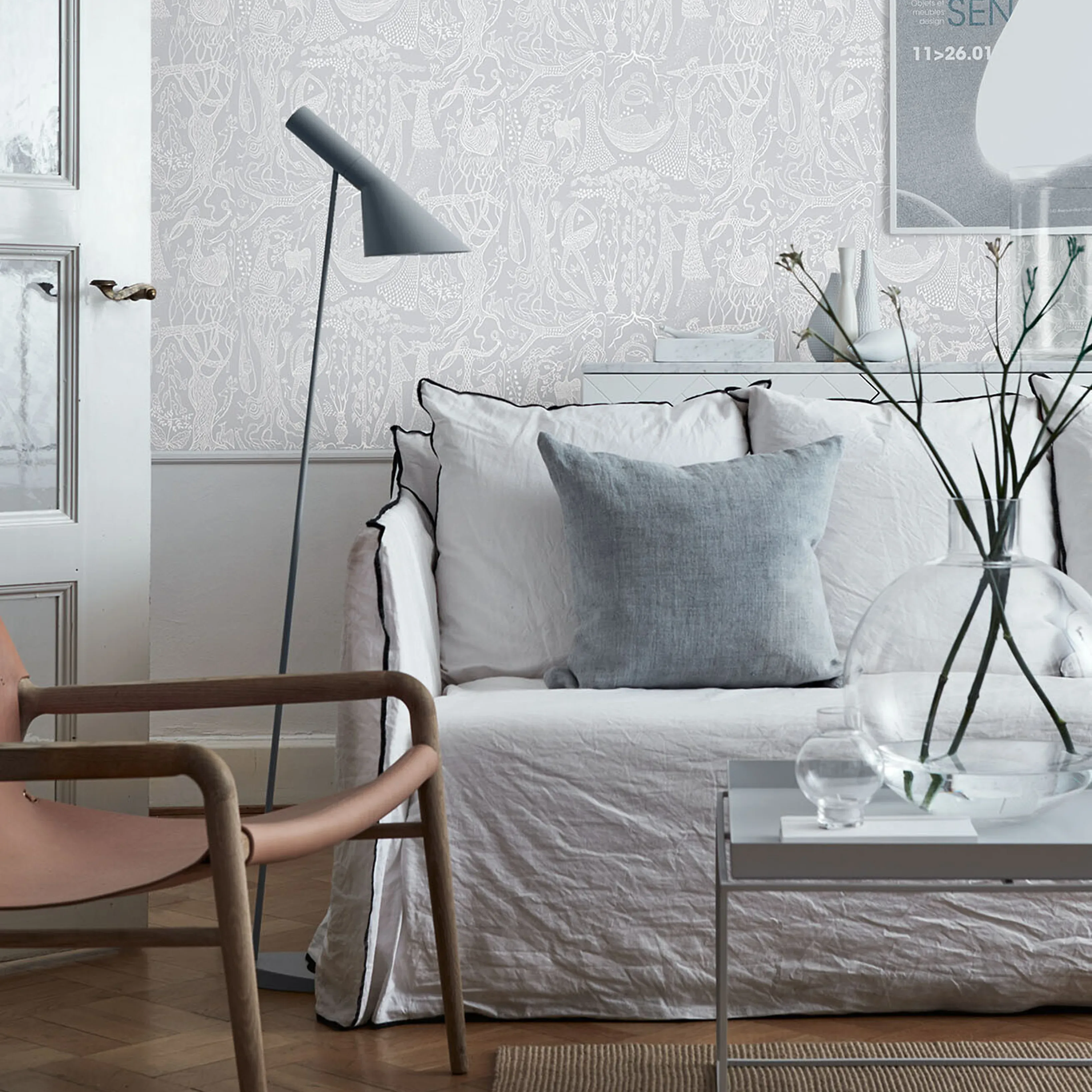 POÈME D'AMOUR - GREY Schumacher Wallpaper | Wallpaper Twins POÈME D'AMOUR GREY Schumacher Wallpaper wallpaper - SKU 1762