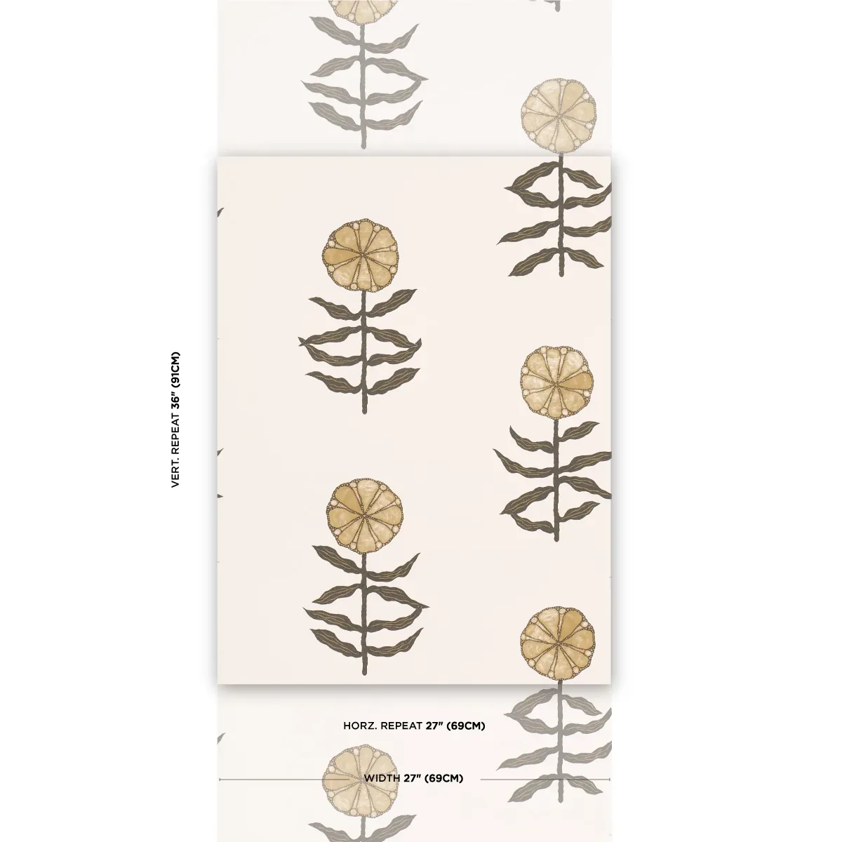 PRETTY PETALS NEUTRAL Schumacher Wallpaper wallpaper - SKU 5015450