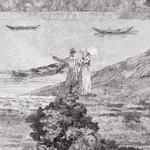 PROMENADE 4 PANEL SET GRISAILLE Schumacher Wallpaper wallpaper - SKU 5018121