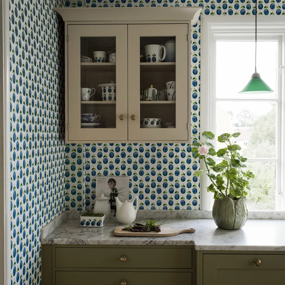PRUNUS - BLUE Schumacher Wallpaper | Wallpaper Twins PRUNUS BLUE Schumacher Wallpaper wallpaper - SKU 1974