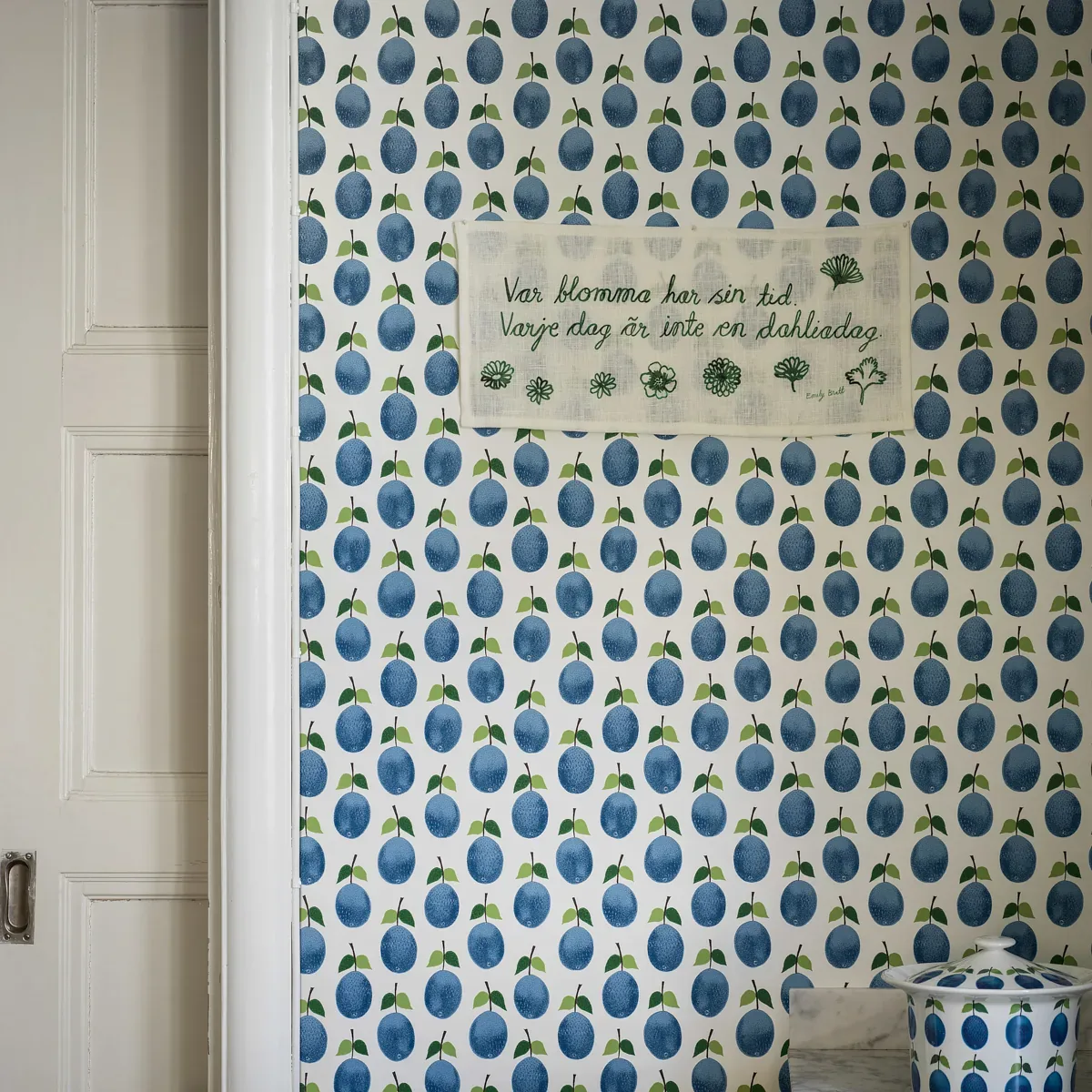 PRUNUS - BLUE Schumacher Wallpaper | Wallpaper Twins PRUNUS BLUE Schumacher Wallpaper wallpaper - SKU 1974
