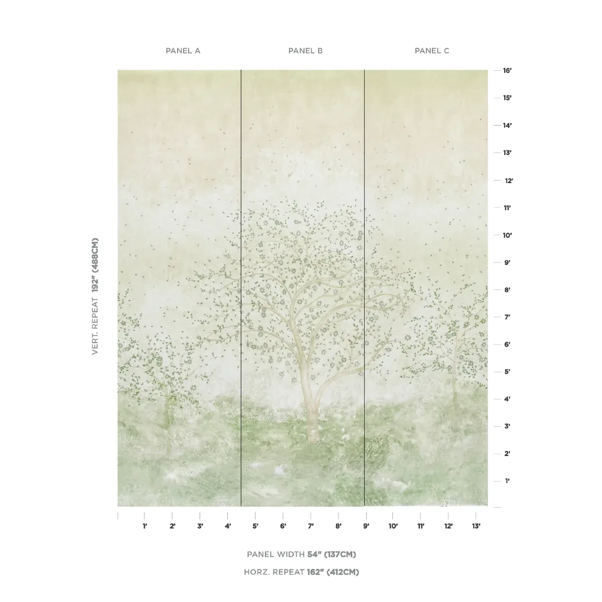 Psalm 3 Panel Set ALABASTER Schumacher Wallpaper wallpaper - SKU 5017141