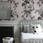 PYNE HOLLYHOCK - BLUSH Schumacher Wallpaper | Wallpaper Twin PYNE HOLLYHOCK BLUSH Schumacher Wallpaper wallpaper - SKU 5006924