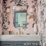 PYNE HOLLYHOCK - BLUSH Schumacher Wallpaper | Wallpaper Twin PYNE HOLLYHOCK BLUSH Schumacher Wallpaper wallpaper - SKU 5006924