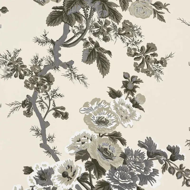 PYNE HOLLYHOCK CHARCOAL Schumacher Wallpaper wallpaper - SKU 5006920