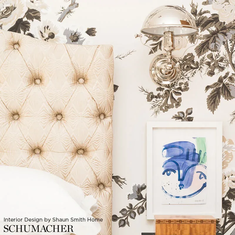 PYNE HOLLYHOCK - CHARCOAL Schumacher Wallpaper | Wallpaper T PYNE HOLLYHOCK CHARCOAL Schumacher Wallpaper wallpaper - SKU 5006920
