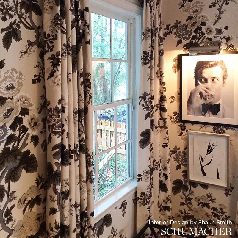 PYNE HOLLYHOCK - CHARCOAL Schumacher Wallpaper | Wallpaper T PYNE HOLLYHOCK CHARCOAL Schumacher Wallpaper wallpaper - SKU 5006920