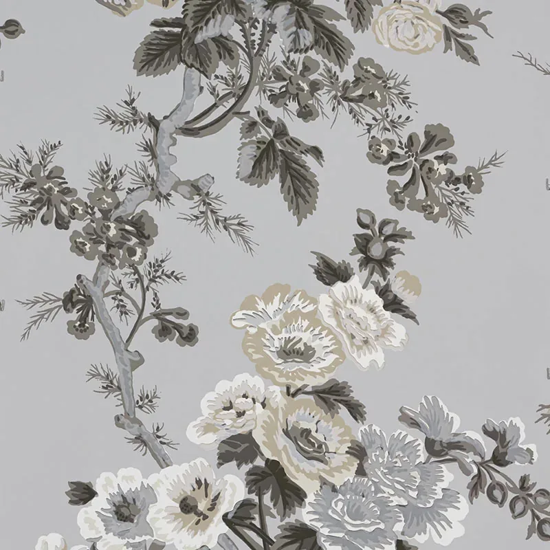 PYNE HOLLYHOCK GRISAILLE Schumacher Wallpaper wallpaper - SKU 5006923