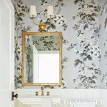 PYNE HOLLYHOCK - GRISAILLE Schumacher Wallpaper | Wallpaper PYNE HOLLYHOCK GRISAILLE Schumacher Wallpaper wallpaper - SKU 5006923