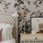 PYNE HOLLYHOCK - GRISAILLE Schumacher Wallpaper | Wallpaper PYNE HOLLYHOCK GRISAILLE Schumacher Wallpaper wallpaper - SKU 5006923