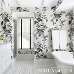 PYNE HOLLYHOCK - GRISAILLE Schumacher Wallpaper | Wallpaper PYNE HOLLYHOCK GRISAILLE Schumacher Wallpaper wallpaper - SKU 5006923