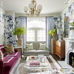 PYNE HOLLYHOCK - INDIGO Schumacher Wallpaper | Wallpaper Twi PYNE HOLLYHOCK INDIGO Schumacher Wallpaper wallpaper - SKU 5006922