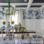 PYNE HOLLYHOCK - INDIGO Schumacher Wallpaper | Wallpaper Twi PYNE HOLLYHOCK INDIGO Schumacher Wallpaper wallpaper - SKU 5006922