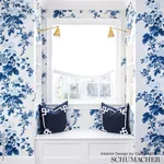 PYNE HOLLYHOCK - INDIGO Schumacher Wallpaper | Wallpaper Twi PYNE HOLLYHOCK INDIGO Schumacher Wallpaper wallpaper - SKU 5006922
