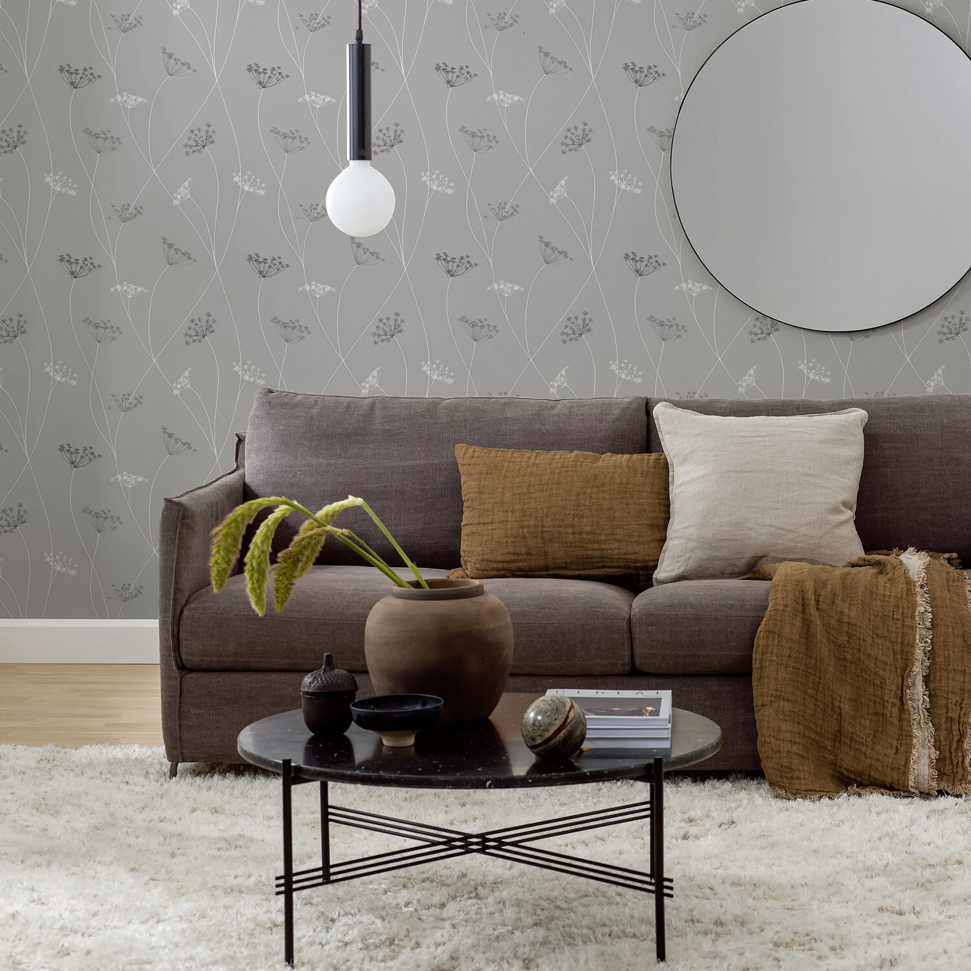 QUEEN ANNE GREY Schumacher Wallpaper wallpaper - SKU 9304