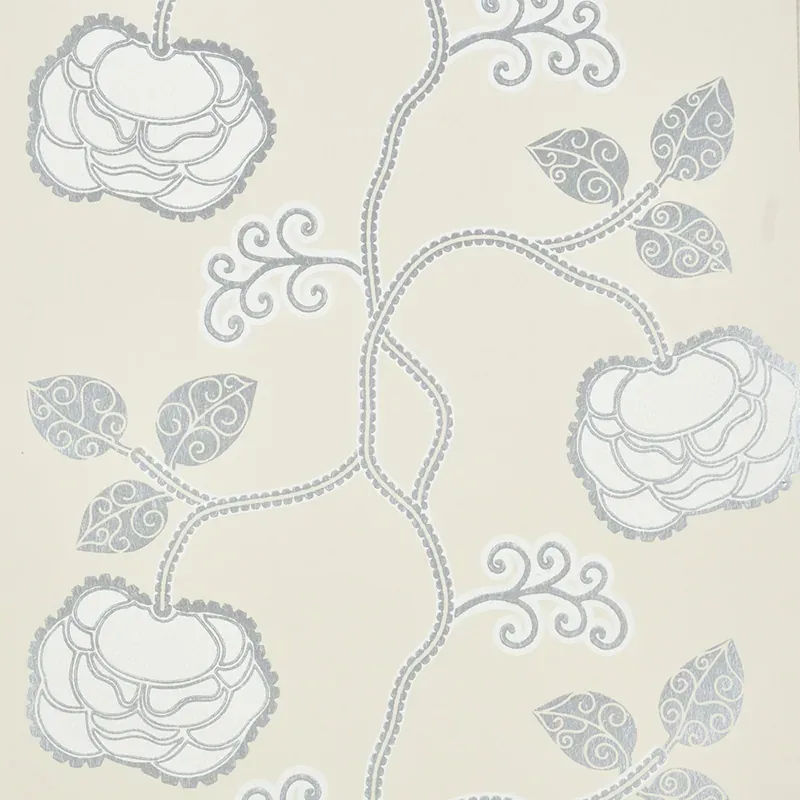 QUEEN FRUIT SILVER WHITE Schumacher Wallpaper wallpaper - SKU 5011410