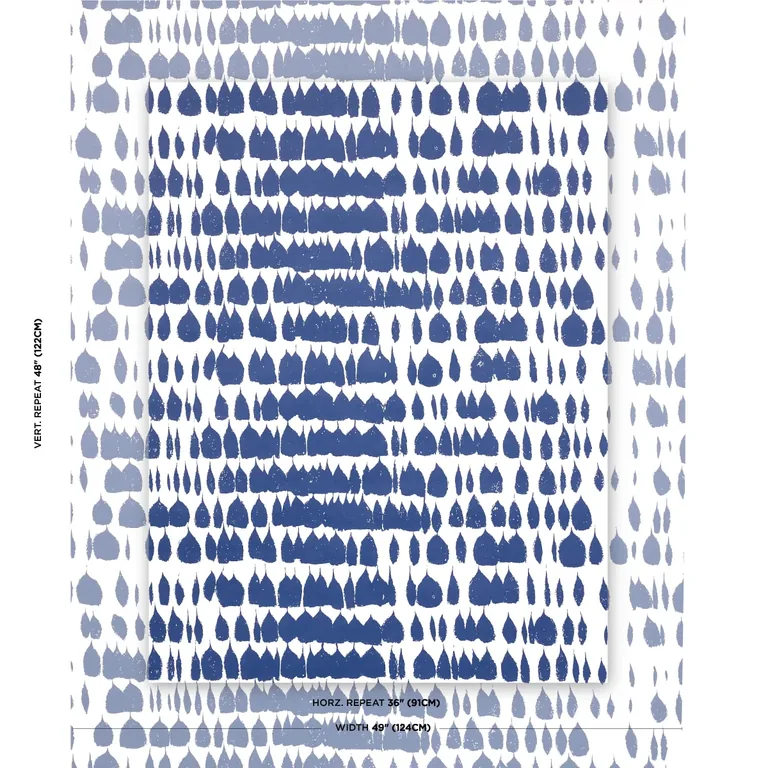 Schumacher QUEEN OF SPAIN wallpaper, color NAVY, SKU 5005885