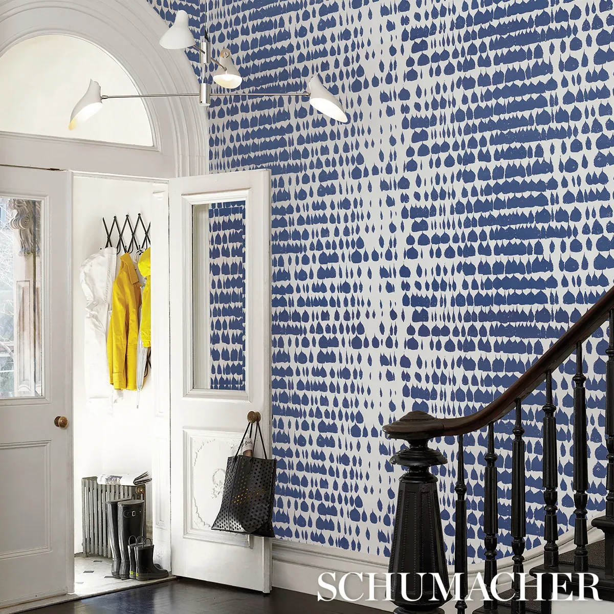 QUEEN OF SPAIN NAVY Schumacher Wallpaper wallpaper - SKU 5005885