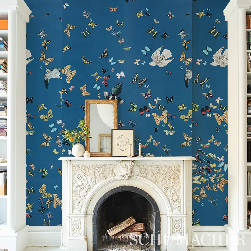 QUEEN'S FLIGHT PANEL SET - NAVY Schumacher Wallpaper | Wallp QUEEN'S FLIGHT PANEL SET NAVY Schumacher Wallpaper wallpaper - SKU 5010867
