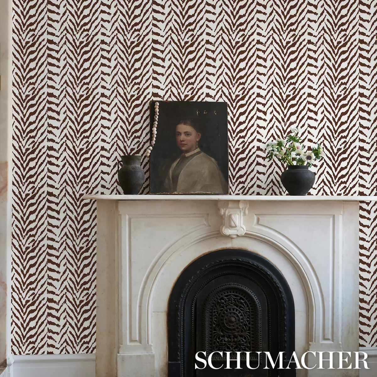 Quincy COCOA Schumacher Wallpaper wallpaper - SKU 5014751