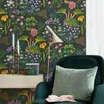 RABARBER - CHARCOAL MULTI Schumacher Wallpaper | Wallpaper T RABARBER CHARCOAL MULTI Schumacher Wallpaper wallpaper - SKU 1791