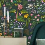 RABARBER - CHARCOAL MULTI Schumacher Wallpaper | Wallpaper T RABARBER CHARCOAL MULTI Schumacher Wallpaper wallpaper - SKU 1791