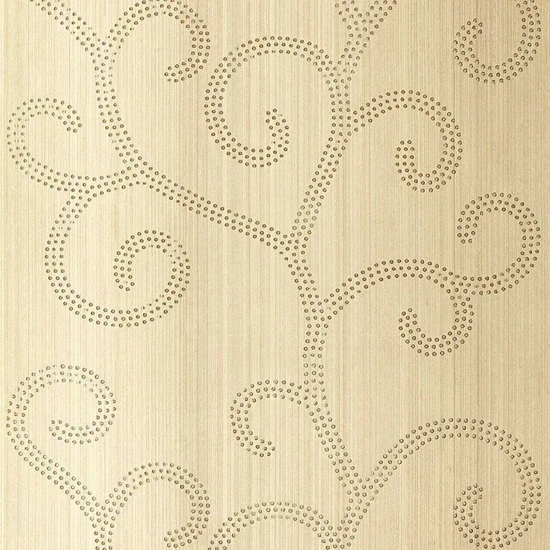 RAINDROP SCROLL WHITE GOLD Schumacher Wallpaper wallpaper - SKU 5005702