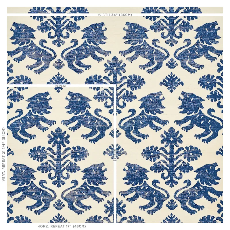 REGALIA SISAL BLUE Schumacher Wallpaper wallpaper - SKU 5010530