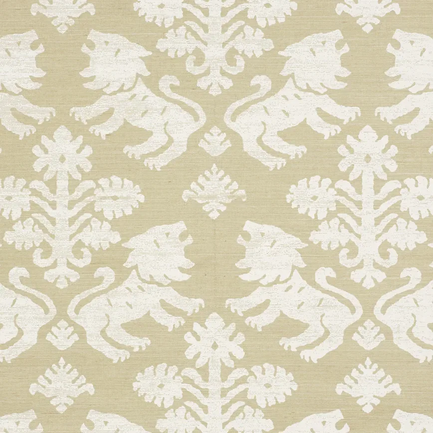 REGALIA SISAL IVORY ON NATURAL Schumacher Wallpaper wallpaper - SKU 5010531