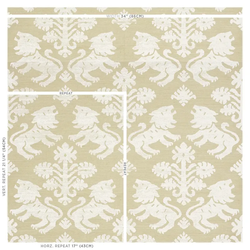 REGALIA SISAL IVORY ON NATURAL Schumacher Wallpaper wallpaper - SKU 5010531