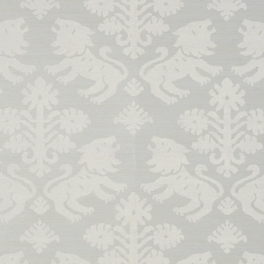 REGALIA SISAL IVORY ON SILVER Schumacher Wallpaper wallpaper - SKU 5010532
