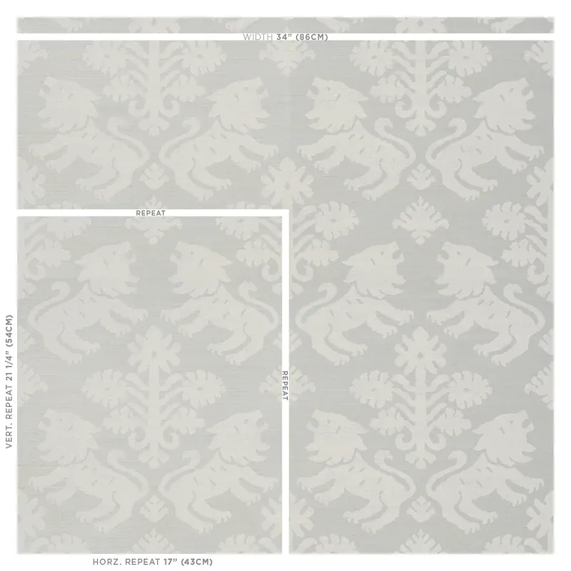 REGALIA SISAL IVORY ON SILVER Schumacher Wallpaper wallpaper - SKU 5010532