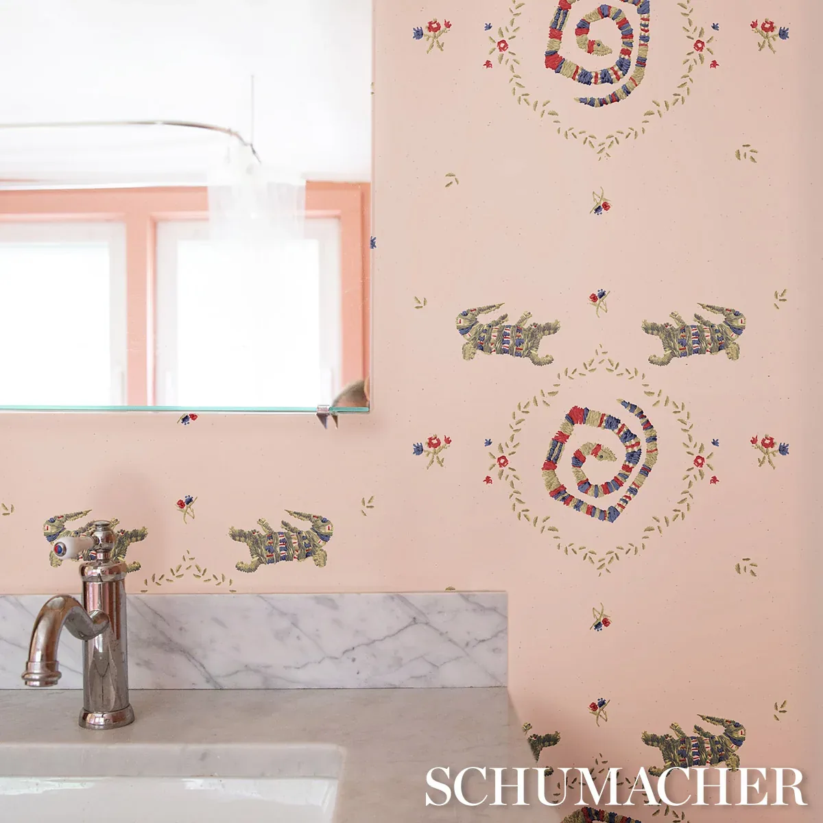REPTILIA - MUTED PINK Schumacher Wallpaper | Wallpaper Twins REPTILIA MUTED PINK Schumacher Wallpaper wallpaper - SKU 5014192