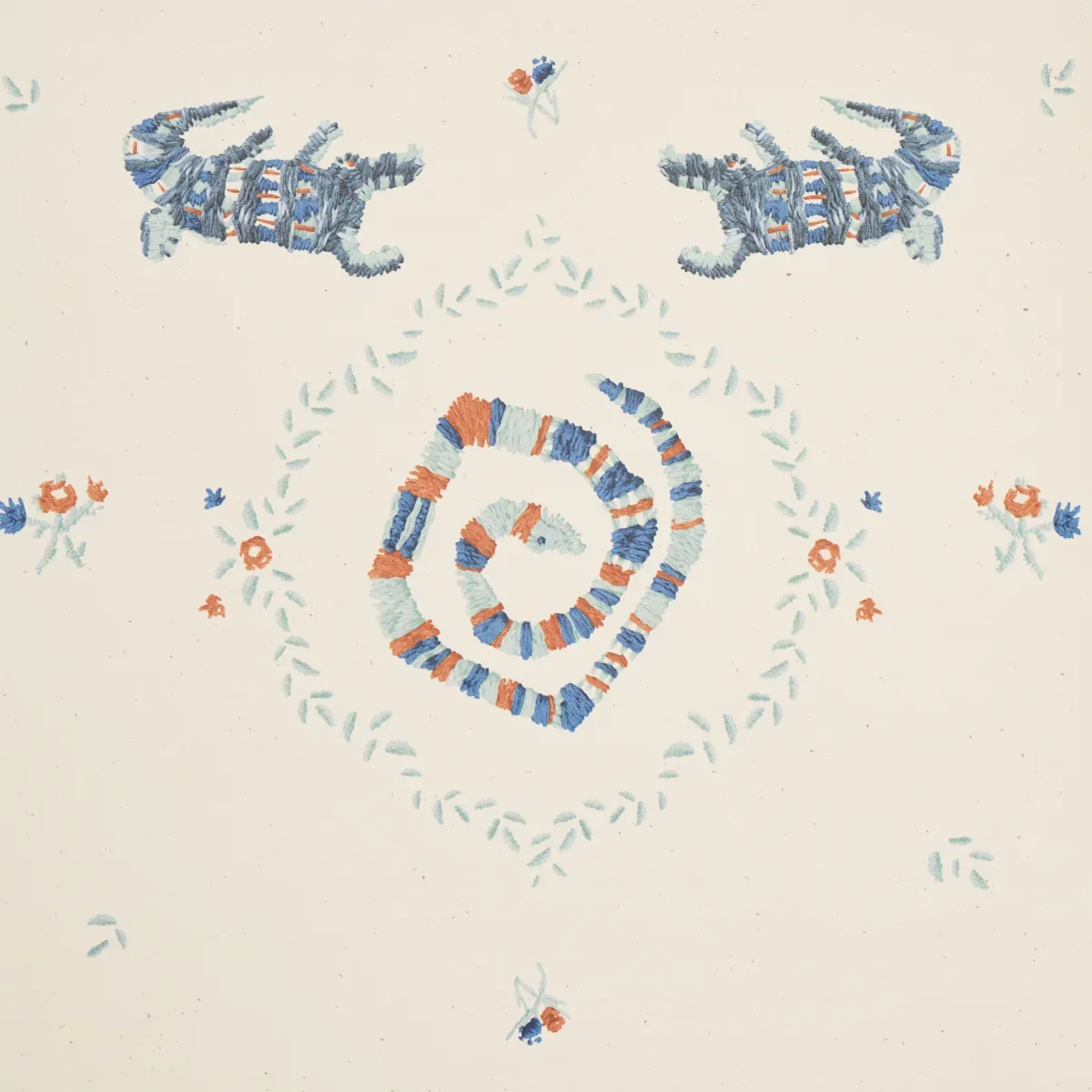 REPTILIA WARM BLUE Schumacher Wallpaper wallpaper - SKU 5014191