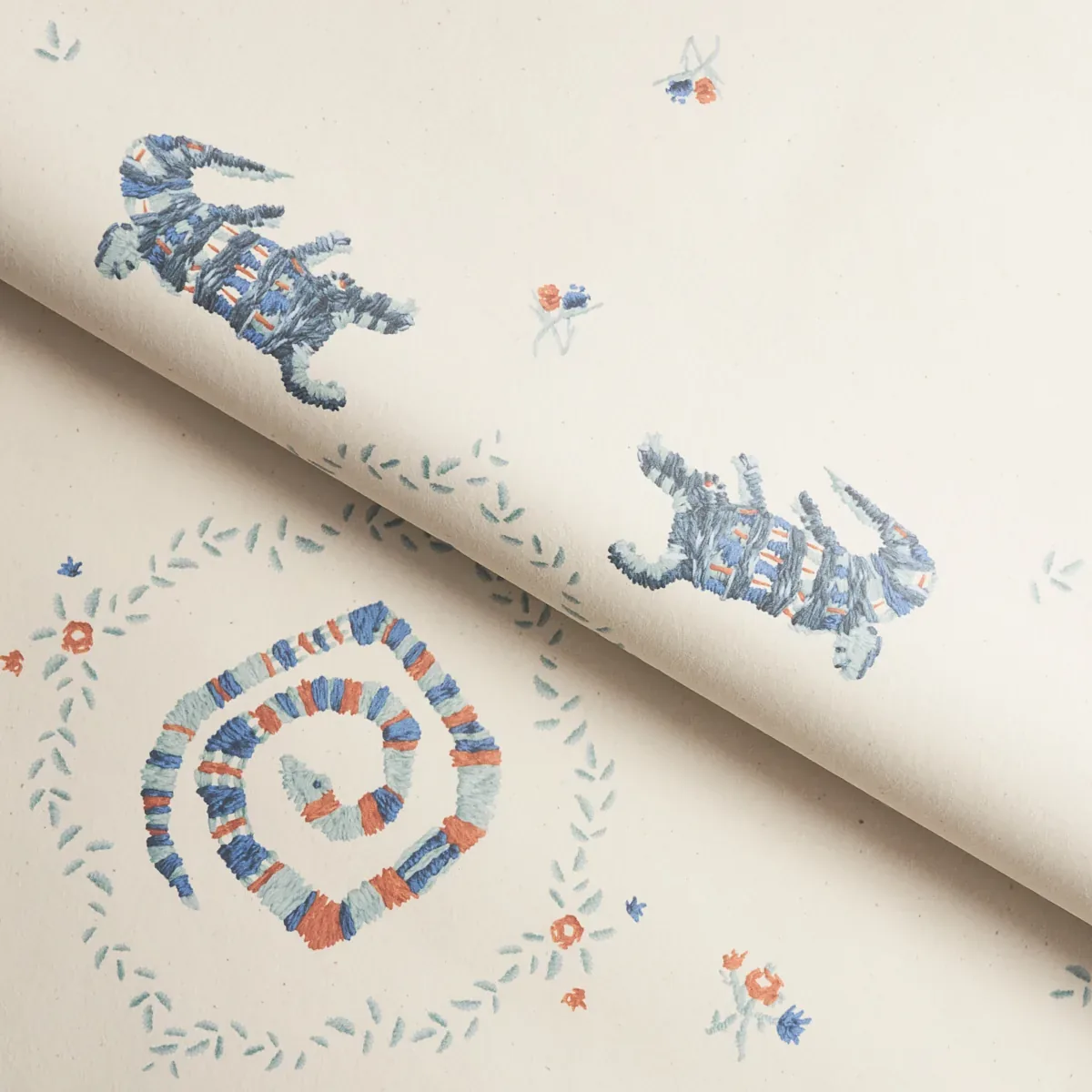 REPTILIA WARM BLUE Schumacher Wallpaper wallpaper - SKU 5014191