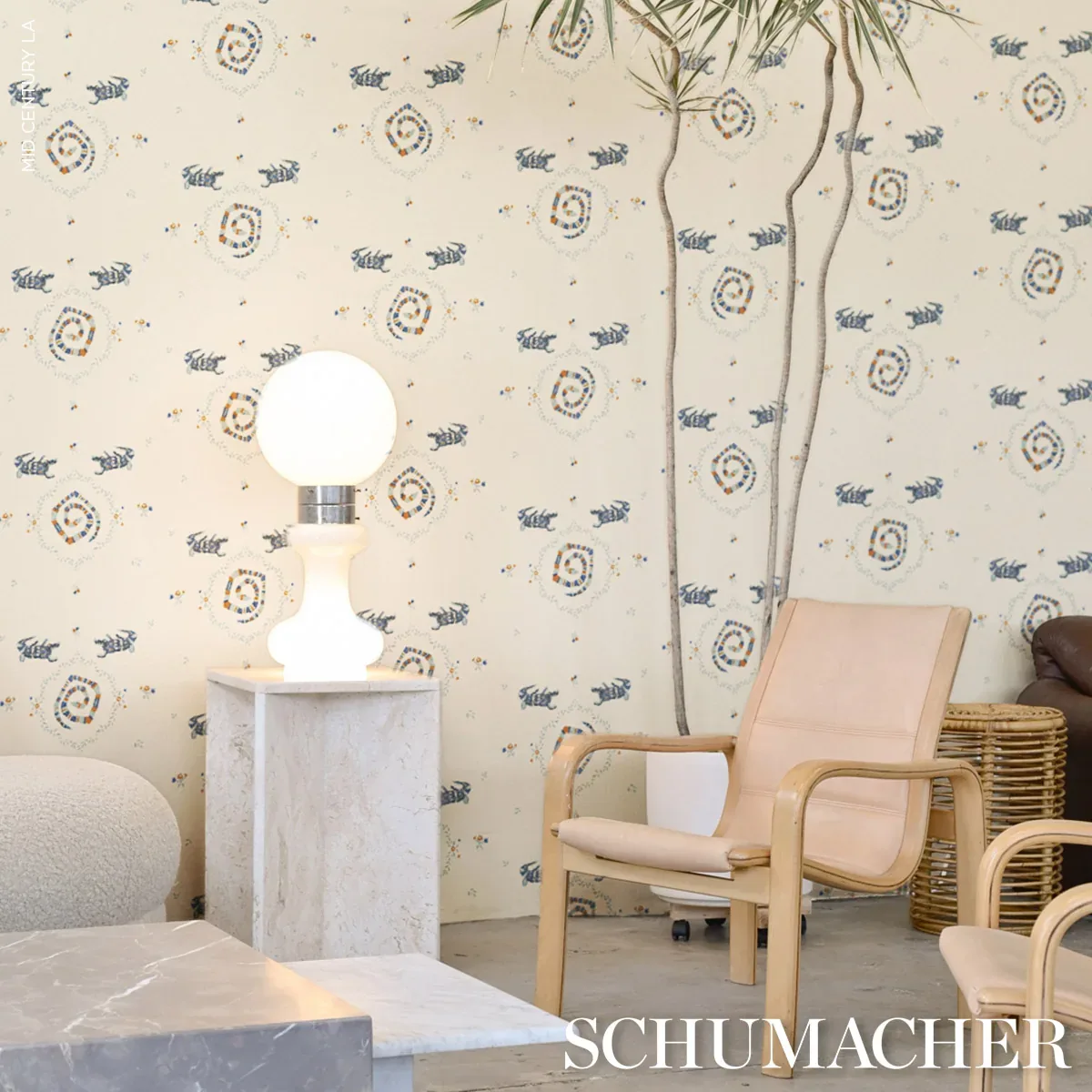 REPTILIA WARM BLUE Schumacher Wallpaper wallpaper - SKU 5014191