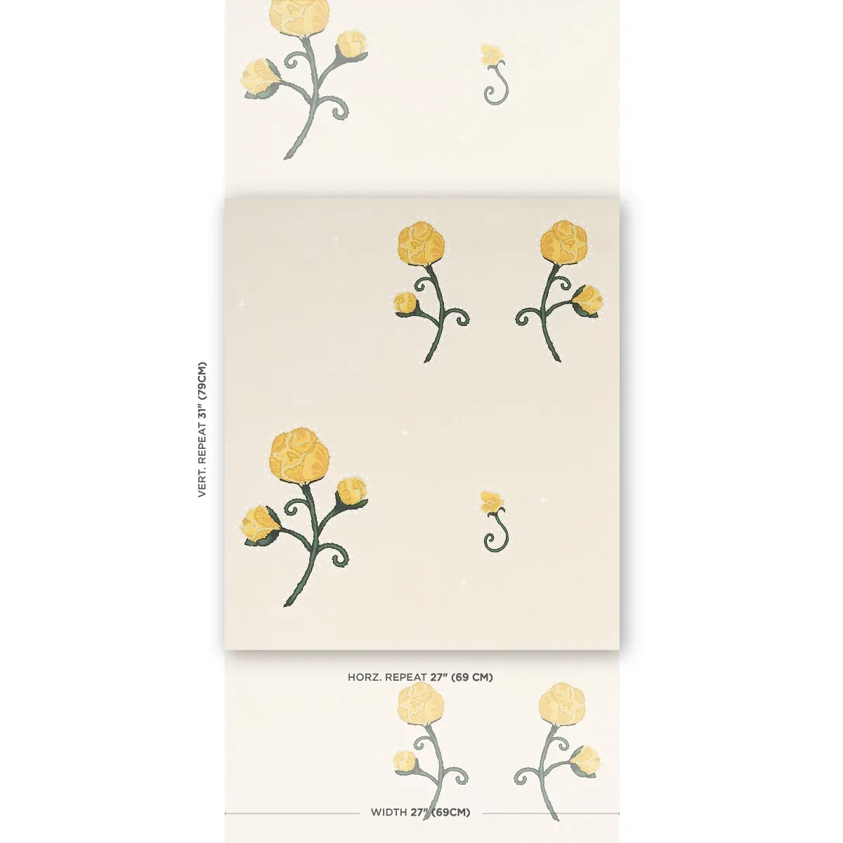 RHINESTONE COWBOY BRIGHT YELLOW Schumacher Wallpaper wallpaper - SKU 5014581