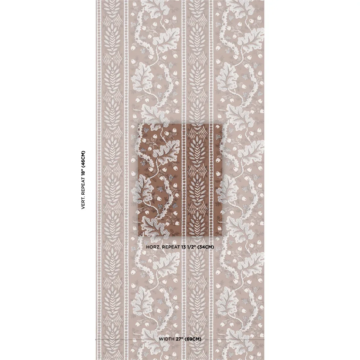 RICHMOND HOUSE MOCHA Schumacher Wallpaper wallpaper - SKU 5017011