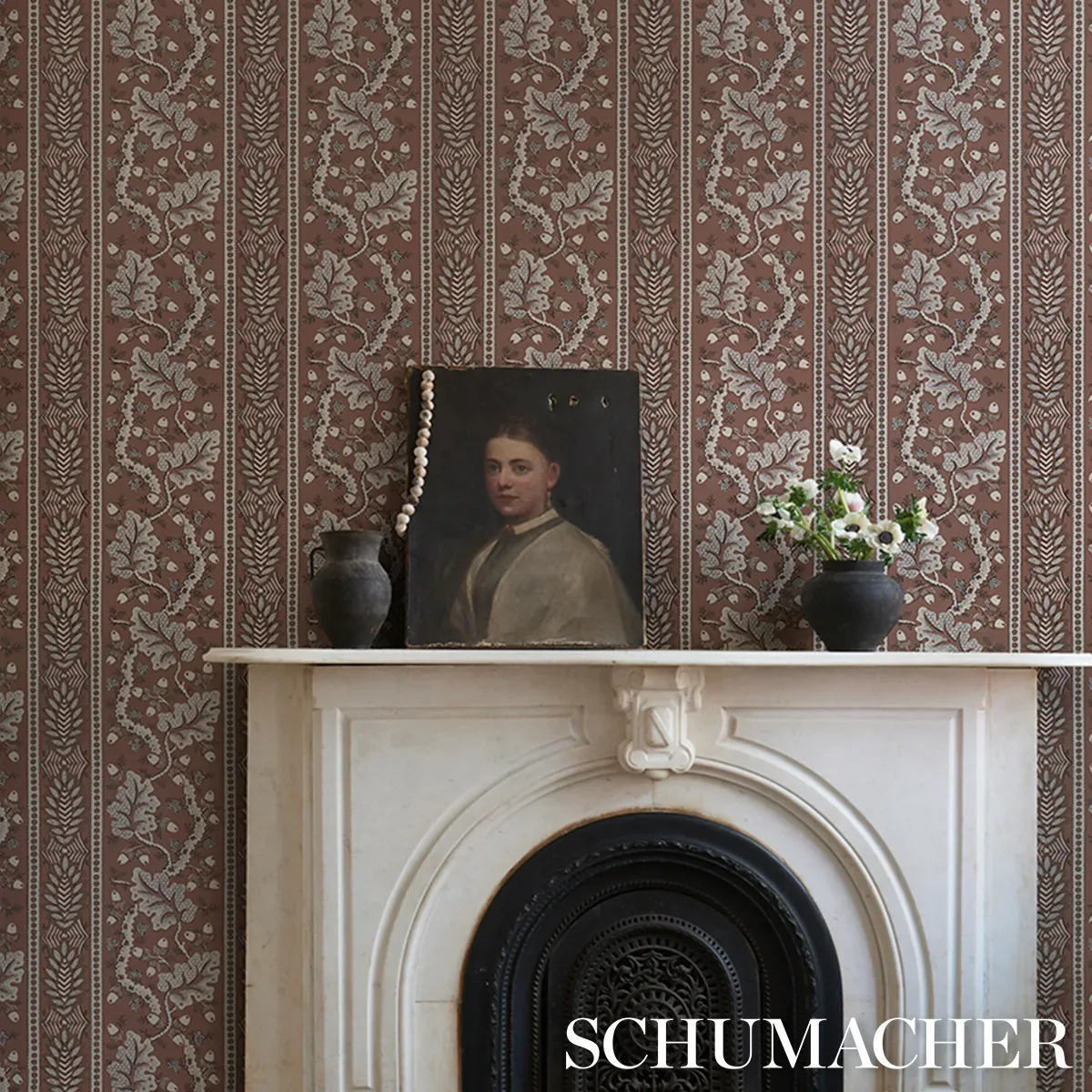 RICHMOND HOUSE MOCHA Schumacher Wallpaper wallpaper - SKU 5017011