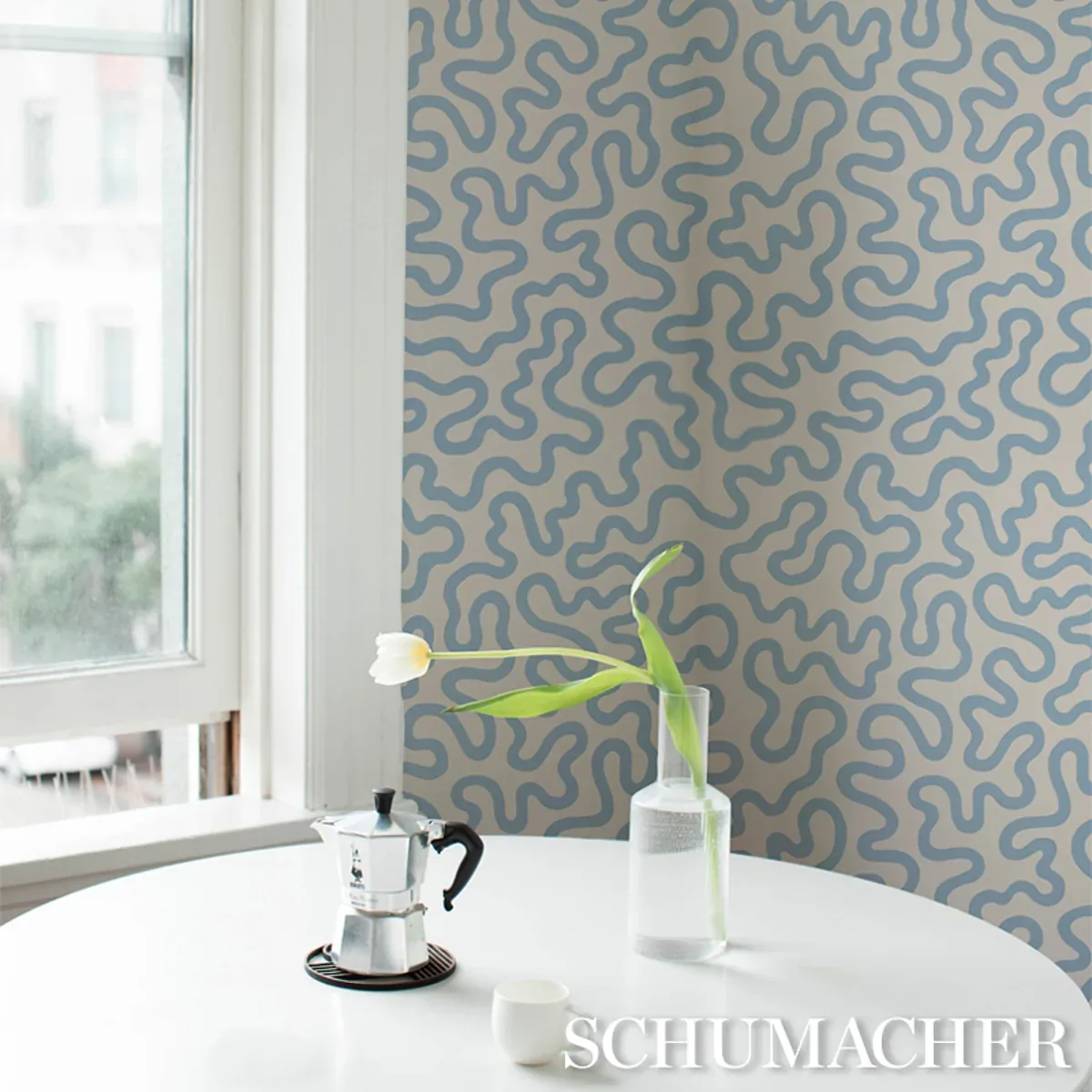 RILEY SKY ON IVORY Schumacher Wallpaper wallpaper - SKU 5012931