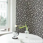 RILEY SOFT BLACK Schumacher Wallpaper wallpaper - SKU 5012930