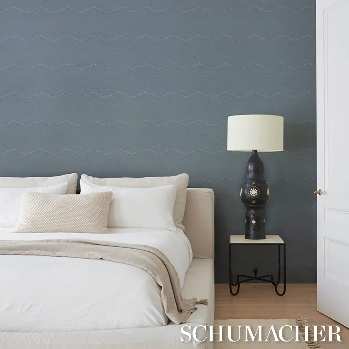 RIVET STRIPE SISAL CHAMBRAY Schumacher Wallpaper wallpaper - SKU 5016710