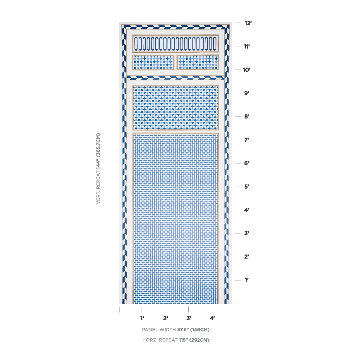 ROBINCHON PANEL A BLUE Schumacher Wallpaper wallpaper - SKU 5007101