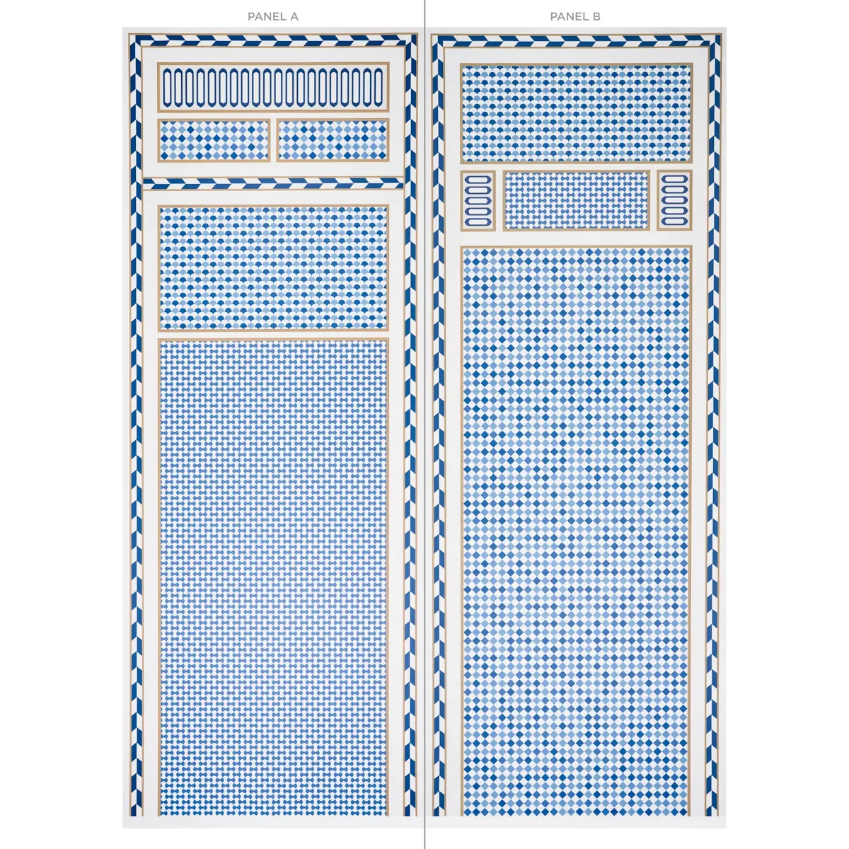 ROBINCHON PANEL A BLUE Schumacher Wallpaper wallpaper - SKU 5007101