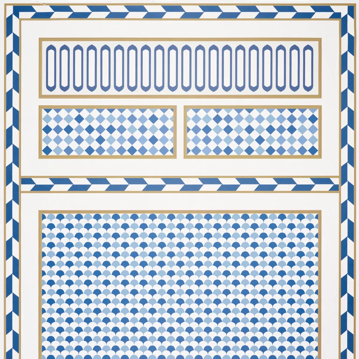 ROBINCHON PANEL A BLUE Schumacher Wallpaper wallpaper - SKU 5007101